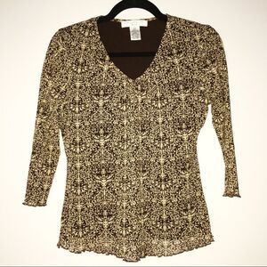 — Pursuits Ltd. —3/4‎ Sleeve Patterned Nylon Blouse